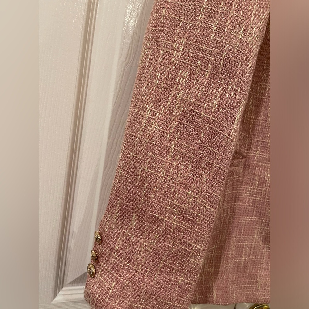Gold Button Oversized Tweed Jacket - image 8